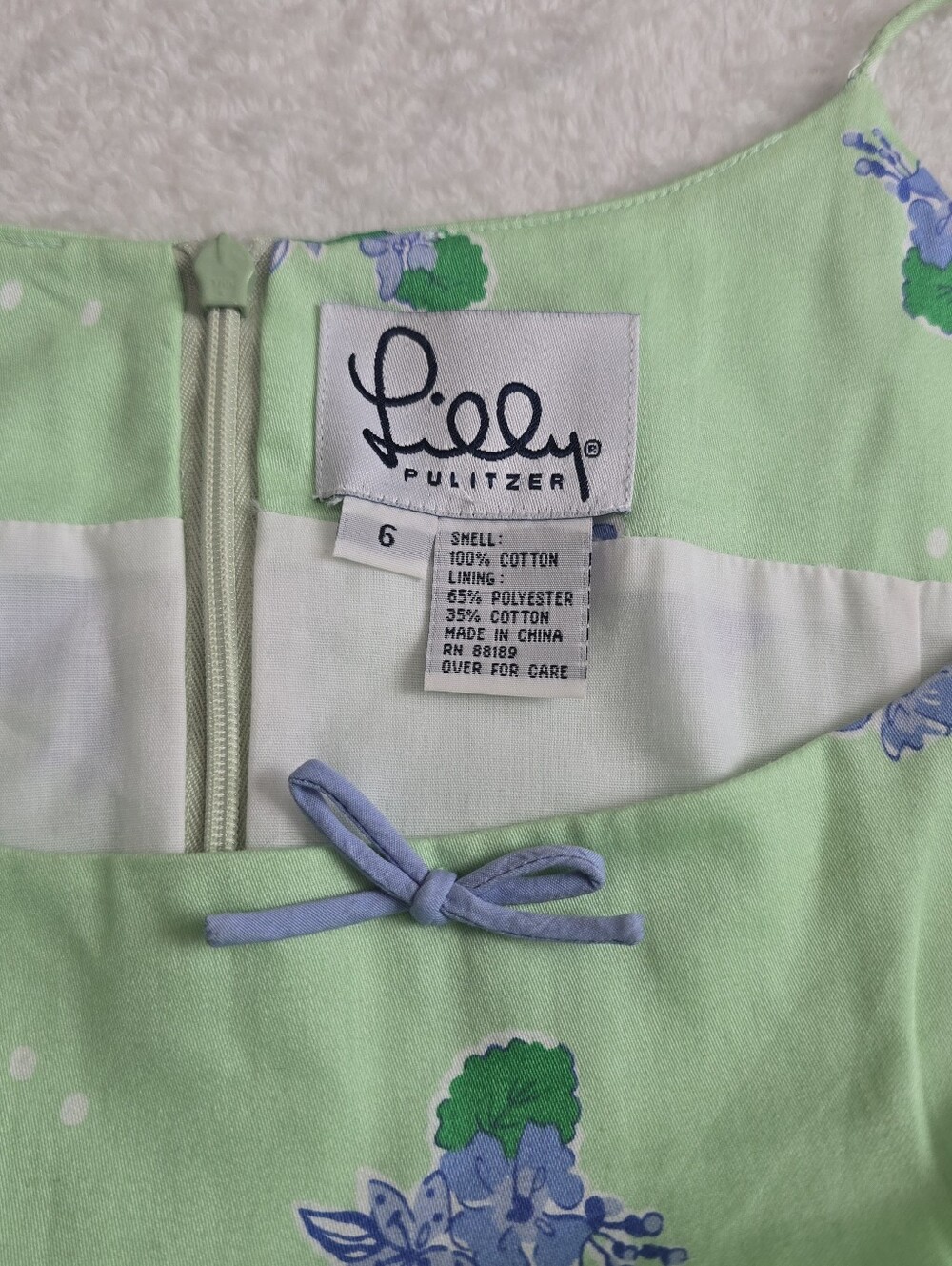 Womens Lilly Pulitzer Dress Vintage Floral Green Spaghetti Strap Sundress Size 6 - Picture 4 of 5